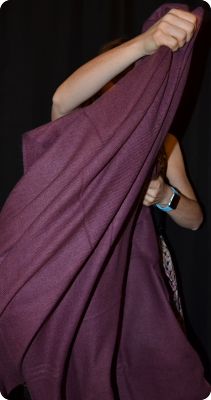 Medium-size Tamserku twill shawl in Eggplant (#tmt-147D)