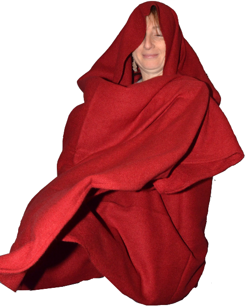 Sunrise Pashmina 100% cashmere travel/meditation shawl,  Tantric Crimson   (#G-242D), diamond weave, hemmed 